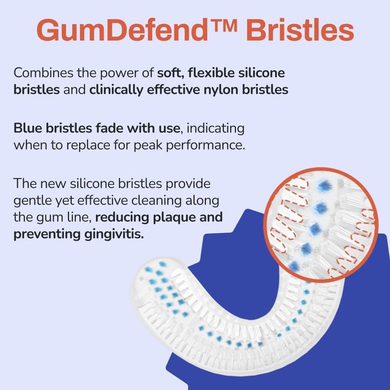 AutoBrush Kids Electric Toothbrush – Only ADA Accepted U-Shaped Toothbrush, Clinically Proven Up to 5.1X Better Cleaning, 30 Seconds, Full-Mouth 360 Coverage, LED Lights, Music, Ages 6-8, Hippo - Image 3